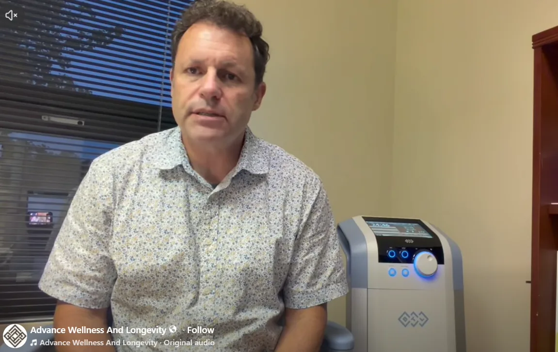 Dr. Martin Katz recording a video about longevity and wellness in his office